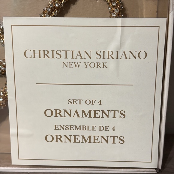 OPEN BOX READ NIB Christian Siriano Gold Rhinestone Bow Christmas Tree Ornaments - Picture 3 of 12